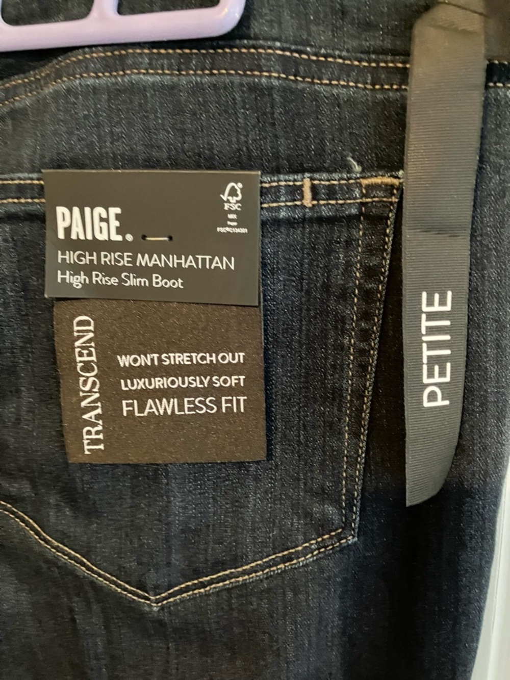 NWT PAIGE High Rise Manhattan Slim Boot Jeans 32 Petite - Picture 5 of 9
